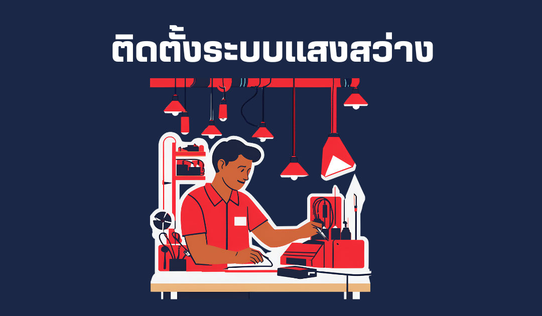 ตรวจสอบเเละติดตั้งเเสงสว่าง